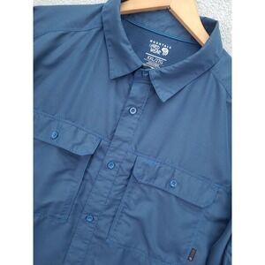 Mountain Hardwear Long Sleeve Button Up‎ Shirt Men's 2XL Blue Vented